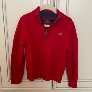 Vineyard Vines red 1/4 zip pullover